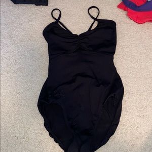 Joffrey Ballet company black cinched Leotard